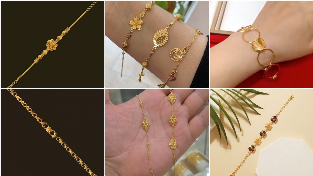 Light weight gold bracelet designs with weight and price - YouTube