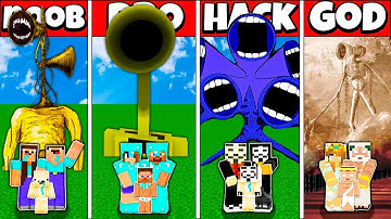 Minecraft Battle FAMILY SIREN HEAD BLUE HOUSE BUILD CHALLENGE NOOB vs PRO vs HACKER GOD Animation