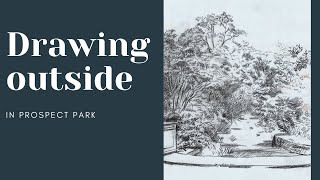 Landscape drawing outdoors in Prospect Park, Brooklyn!