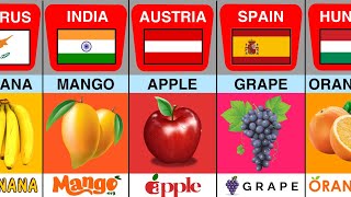 National Fruit From Different Countries 🍎🍒🍌🍓