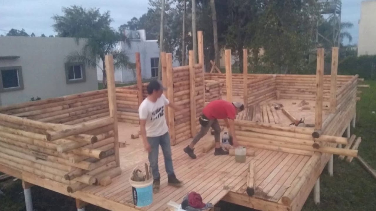 Cabaña de tronco construida en Federación Entre Ríos - YouTube