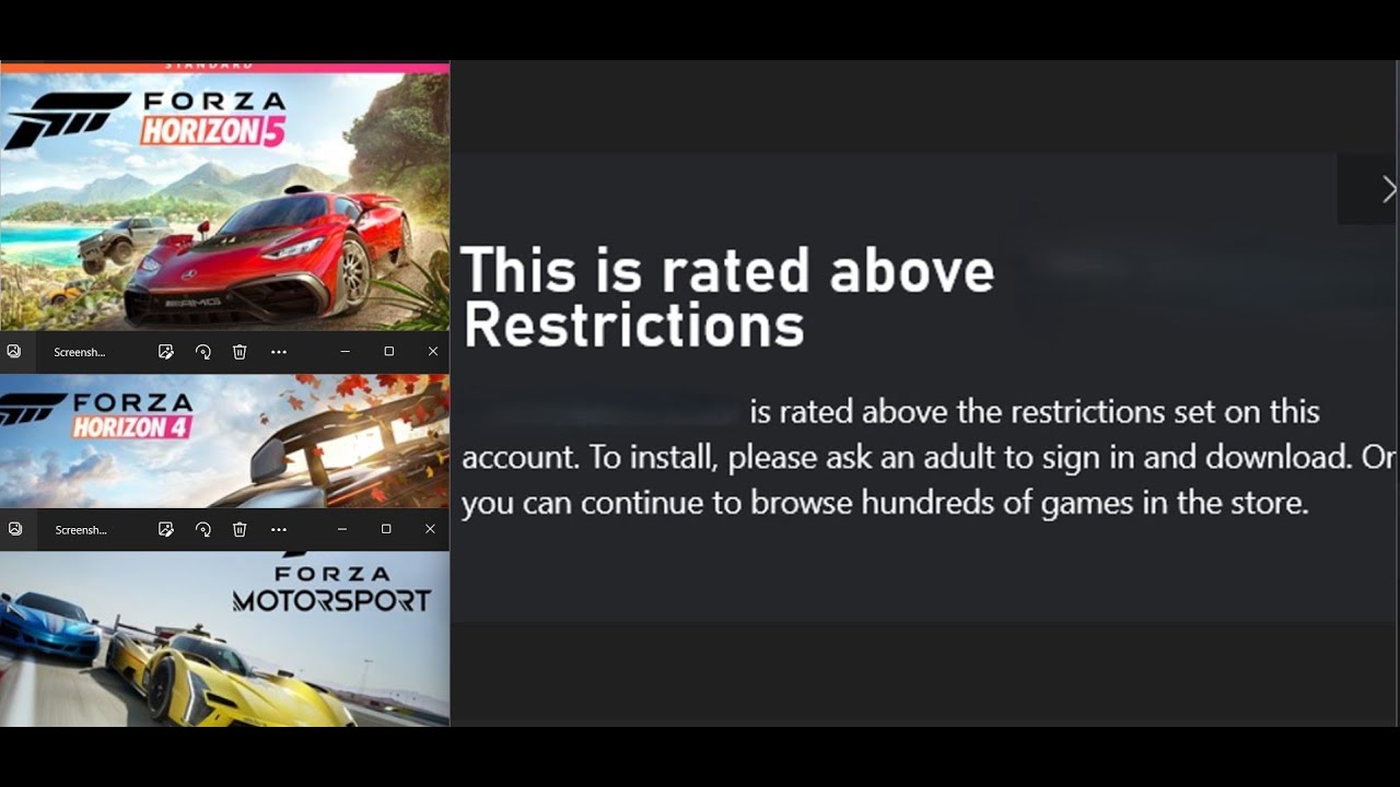 Fix Error Forza Horizon 5 4 Motorsport Is Rated Above Restrictions Set fix-error-forza-horizon-5-4-motorsport-is-rated-above-restrictions-set