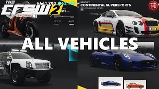 The Crew 2: FULL CAR LIST (All Cars, Bikes, Planes, and Boats)