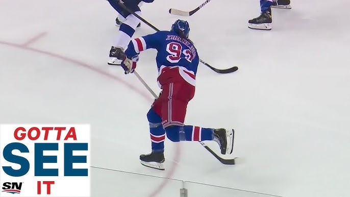 Mika Zibanejad working on his one-timer. The Rangers' forward had a ca