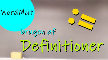 WordMat -  Brug af definitioner