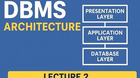 DBMS Lecture 2 | DBMS Architecture | Full Course for Beginners