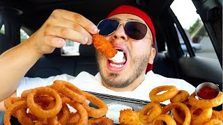 Mukbang: ONION RINGS, BUFFALO CHICKEN TENDERS