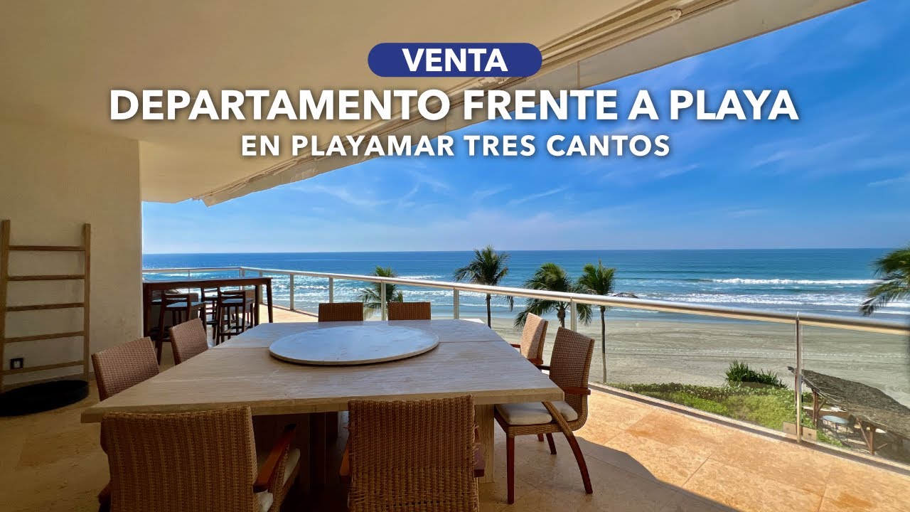 Playamar Tres Cantos | Departamento en venta con amplia terraza frente a Playa Diamante Acapulco.