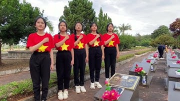 Cuộc thi video hát Quốc ca tại các địa chỉ đỏ do chi đội lớp 9C trường THCS Quang Trung thực hiện