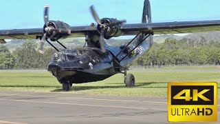 Consolidated PBY6A Catalina engine start, taxiing & flying in 4K Ultra HD