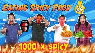 WORLD'S MOST SPICY FOOD FOR 24 HOURS CHALLENGE | SPICIEST FOOD CHALLENGE | HUNGRY BIRDS