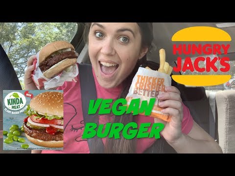 NEW Hungry Jacks Vegan Burger - Kinda Meat - Mukbang