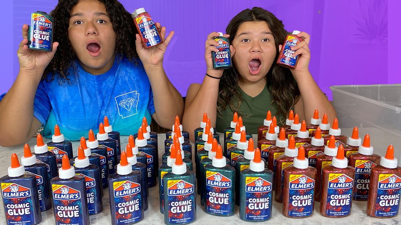 NEW ELMER'S GLUE COSMIC GLUE!! - MIXING ALL OUR ELMER'S GLUE