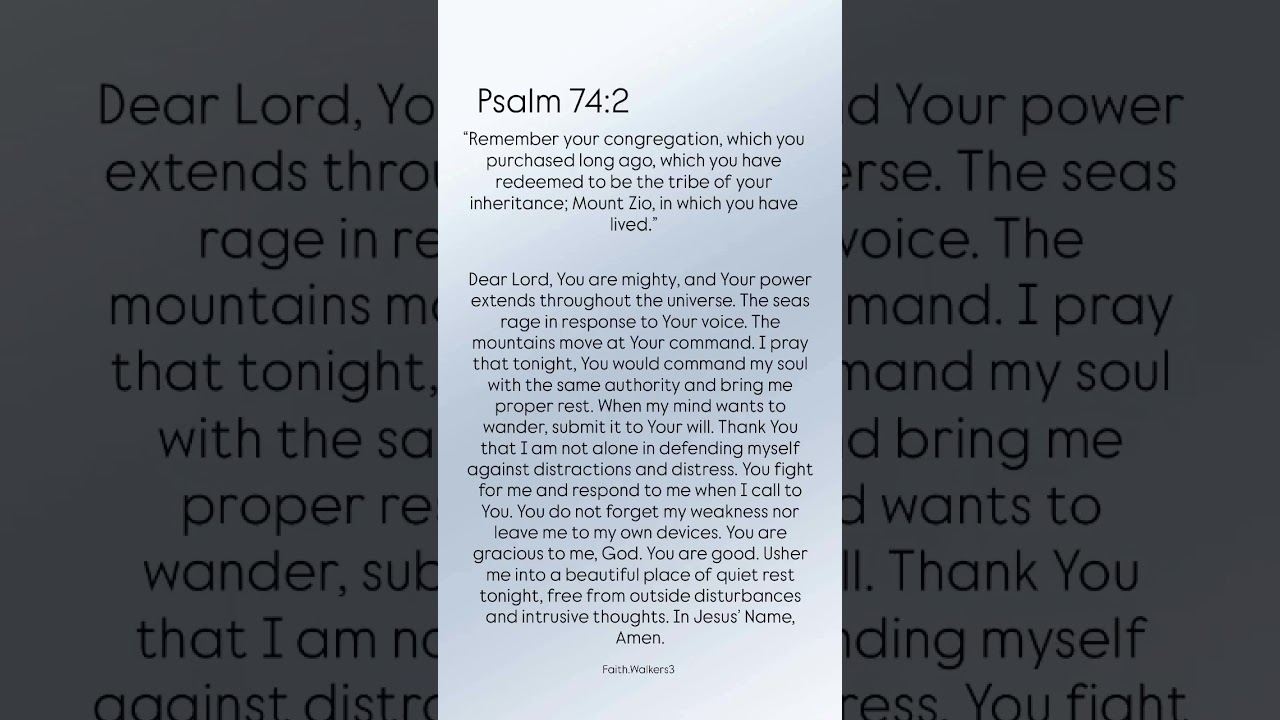 Psalm 74:2✨Scripture/Night Prayer; GOD Remember Your People ! AMEN 🤍 