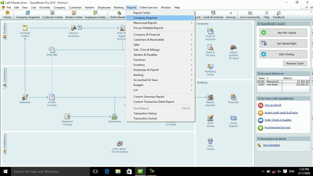 QucikBooks Learning In Pashto 10th class qucibooks how to deposit  fund to bank how to transfer fund