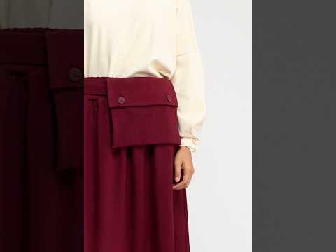 SAIA PREGAS MIDI COM POCHETE - BORDO