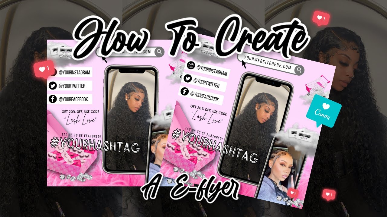 How To Create A Glam E-Flyer For Your Business On Canva | Easy Step By Step Tutorial | Glam Graphics