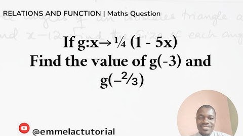 How to Solve Problems In Relations and Function | Question 8