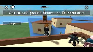 First time playing tsunami disaster survival in Roblox