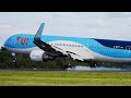 Close Up Landings at Manchester Airport Runway 05R - A380, A330, 787, 767