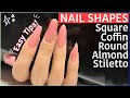 How To File 5 Different Nail Shapes | Beginner Nail Tech Basics | Polygel Nail Shaping