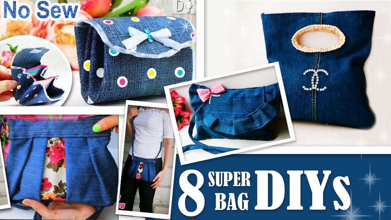 8 EPIC DIY PURSE BAG DESIGNS YOU CAN EASY MAKE OUT OF OLD JEANS // Cute ...