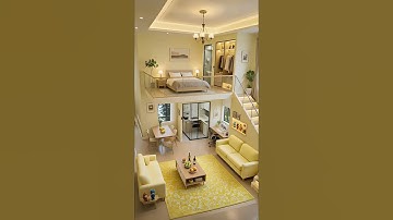 Modern Loft Apartment with Cozy Mezzanine Bedroom, Warm Lighting, and Stylish Interior Design