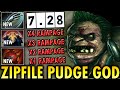 ZIPFILE PUDGE GOD - OMG QUARTER RAMPAGE IN 7.28 NEW PATCH TURN ZIPFILE INTO MONSTER | GENIUS PUDGE