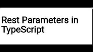 Rest Parameter Function| Spread Operator | Ecma Script Operators |