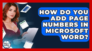 How Do You Add Page Numbers In Microsoft Word? - Docs and Sheets Pro