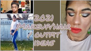 2021 Tryingout new makeup | Bold smokey eye & top bun