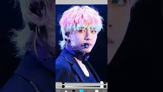 Taehyung blue and pink hair ? bts taehyung v kpop ibispaintx makeover bighitentertainment