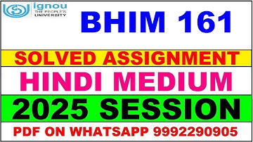 BHIM 161 solved assignment 2025 in Hindi || bhim 161 solved assignment 2025 || ignou bhim161 2025