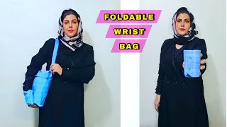 DIY FOLDABLE BAG - HOW TO SEW A FOLDING WRIST BAG WITH AN OLD SHIRT ?