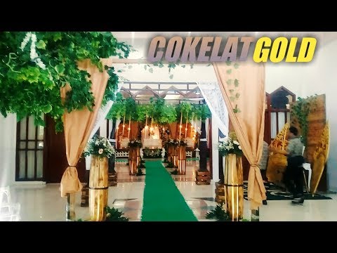 Tren Untuk Dekorasi Pernikahan Coklat Gold  Beauty Glamorous