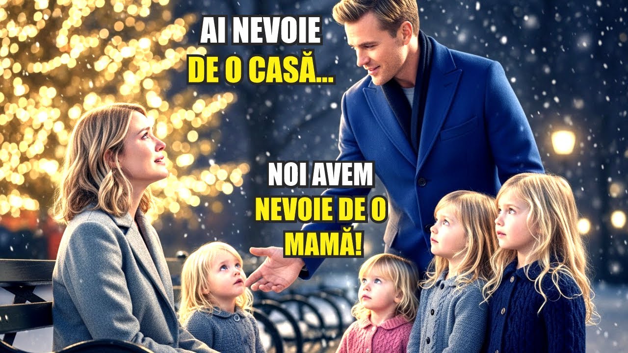 FEMEIE SĂRACĂ PĂRĂSITĂ DE CRĂCIUN PENTRU CĂ NU ARE COPII ESTE ALESĂ DE UN MILIARDAR CU 4 FETIȚE