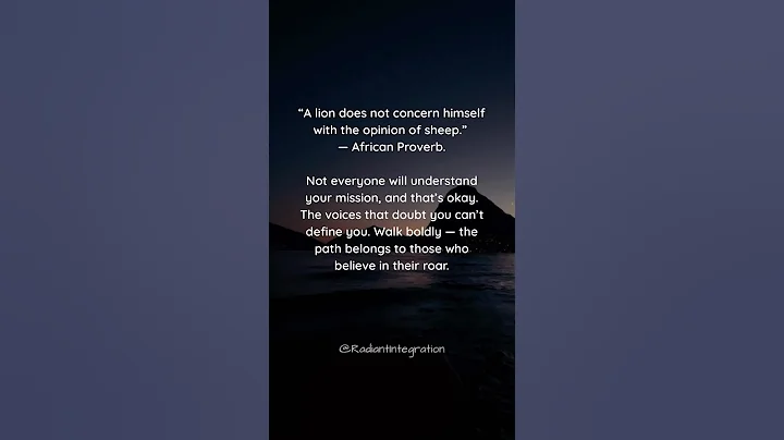 The Lion Doesn’t Listen to Sheep 🦁 | African Proverb | #wisdom #quotes #shorts #faith #inspiration