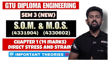 STRENGTH OF MATERIAL & MECHANICS OF STRUCTURES CH 1 THEORY |GTU DIPLOMA SEM 3 MECH&CIVIL ENGINEERING
