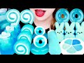 ASMR BLUE FOODS *JELLO PINWHEELS, PEEPS MARSHMALLOW, CUP, ICE CREAM 파란색 먹방 EATING SOUNDS MUKBANG 咀嚼音