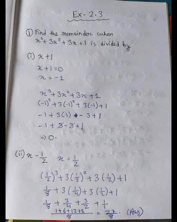 Polynomials class 9 chapter 2 exercise 2 3 ncert solutions 