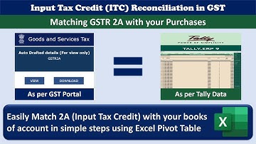 GST Input Tax Credit (ITC) Reconciliation in Excel | Matching 2A with Purchase using Pivot Table.