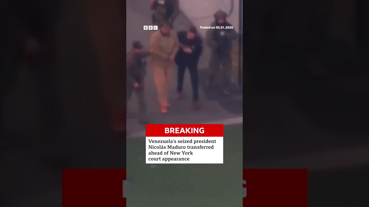 Nicolás Maduro and his wife were transported to a Manhattan court building. #NicolásMaduro #BBCNews