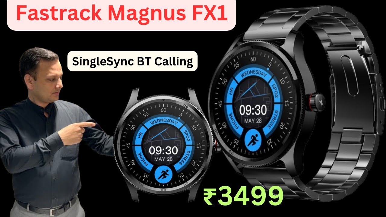 Fastrack Magnus FX1 Luxury Metal Smartwatch with High Definition3.5cm UltraVU Display SingleSync BT📞