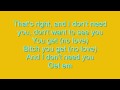 Eminem - No Love ft. Lil Wayne (lyrics on screen)