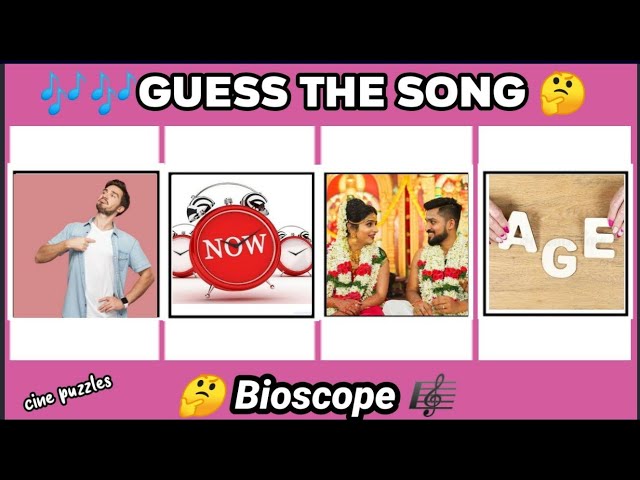 guess the tamil song 🎶 Bioscope 🤔 part 16| picture clue |connection| Riddles| puzzles|Cine puzzles class=