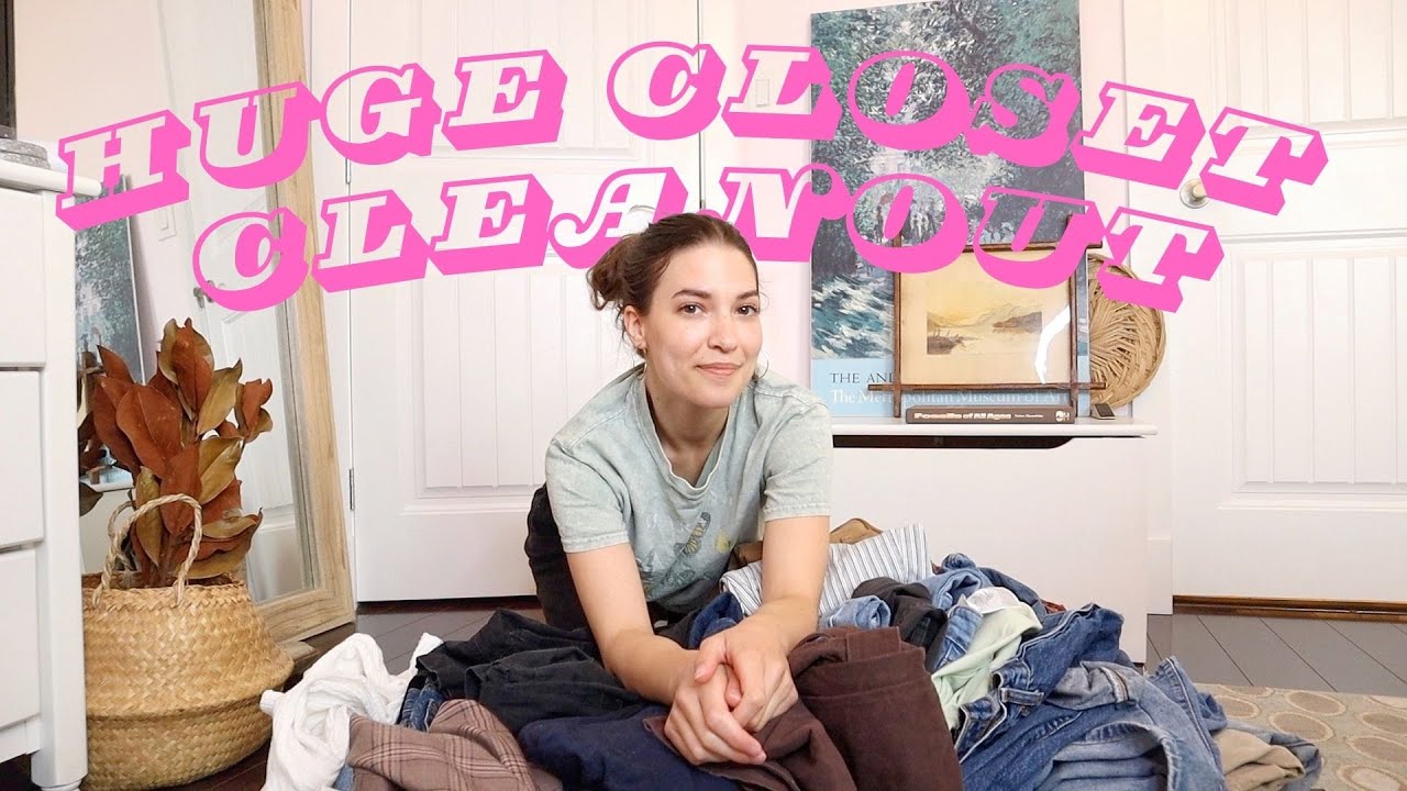 EXTREME Closet Cleanout | Clean out my THRIFTED wardrobe with me - YouTube
