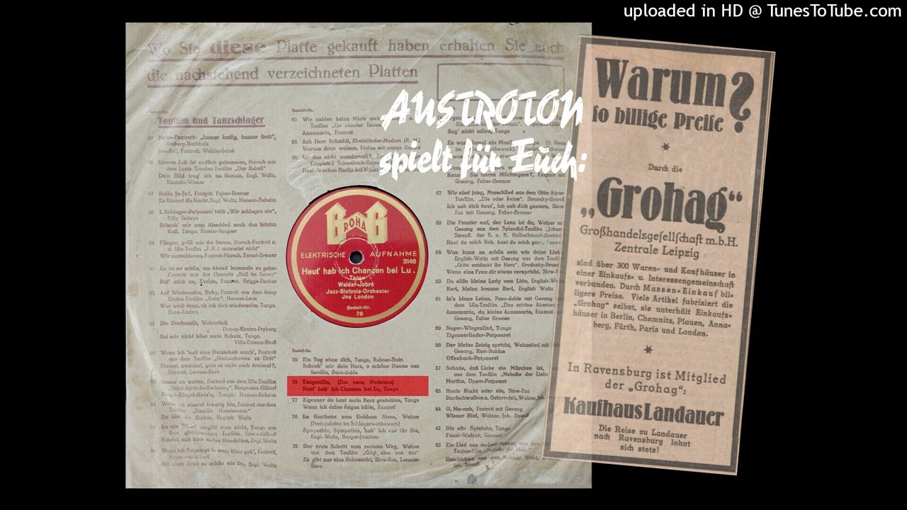 Richard Forst, Erwin Hartung (voc): Heut' hab' ich Chancen bei Lu - Tango (Berlin 1932)