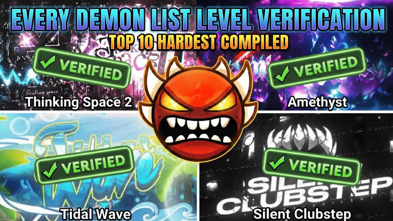 Every Demon list level Verification - Top 10 Hardest Geometry Dash ...