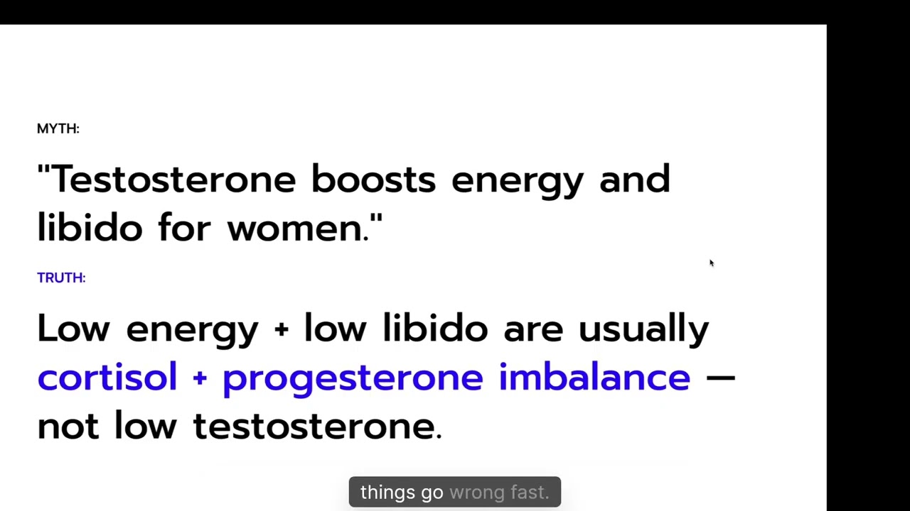 Testosterone boosts energy and libido for women.