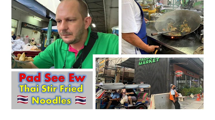 Thai Stir Fried Noodles ( Pad See Ew ) Bangkok Market.